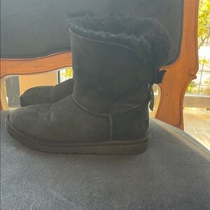 UGG Black Bow-Accent Boots